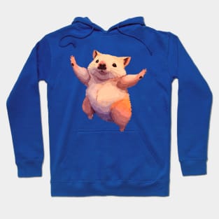 DANCING WOMBAT - blue background Hoodie